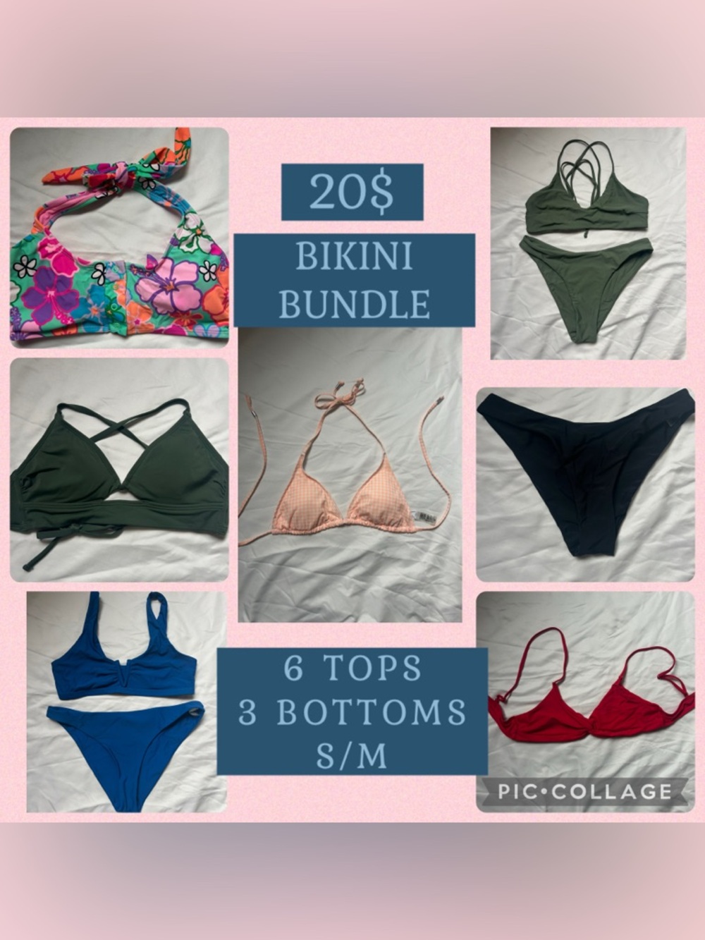 Bikini Bundle - Assorted Colors (6 Tops, 3 Bottoms)